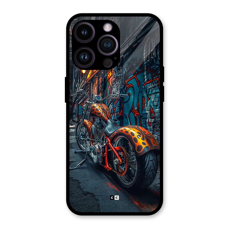 Orange Fatbike Glass Back Case for iPhone 14 Pro Max