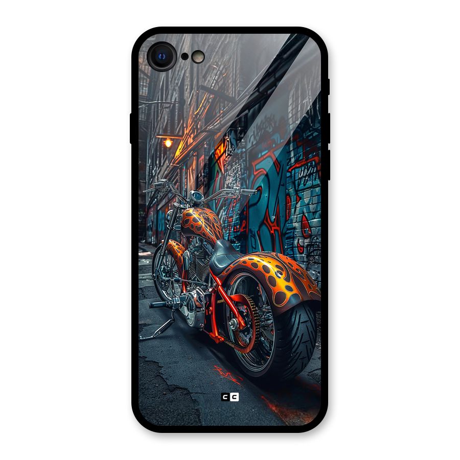Orange Fatbike Glass Back Case for iPhone SE 2022