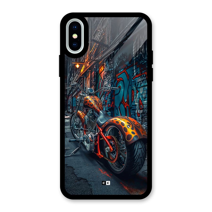 Orange Fatbike Glass Back Case for iPhone X