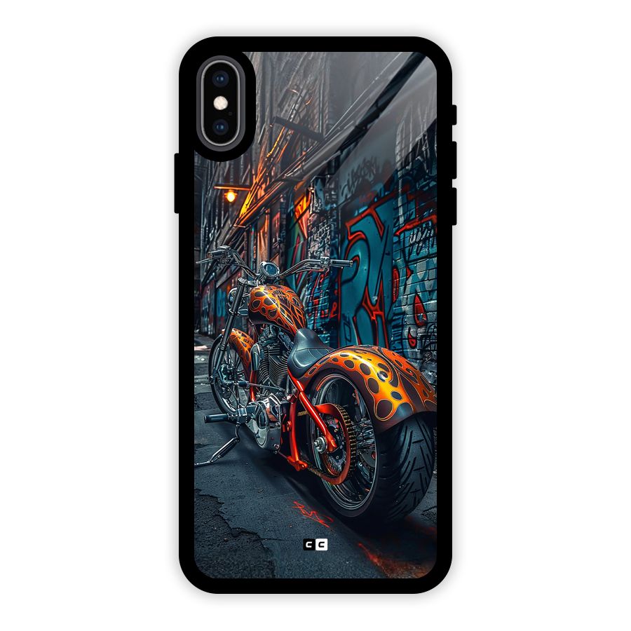 Orange Fatbike Glass Back Case for iPhone XS Max