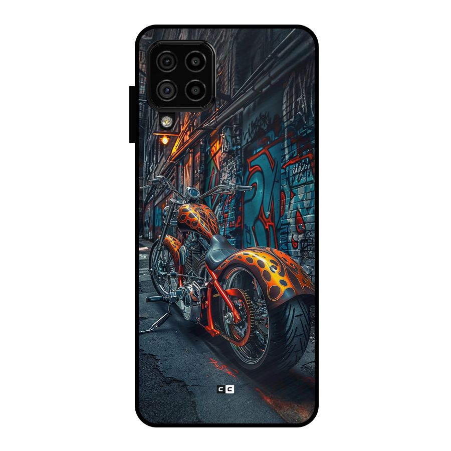 Orange Fatbike Metal Back Case for Galaxy A22 4G