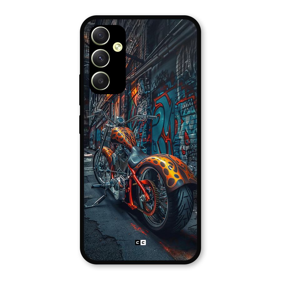 Orange Fatbike Metal Back Case for Galaxy A34