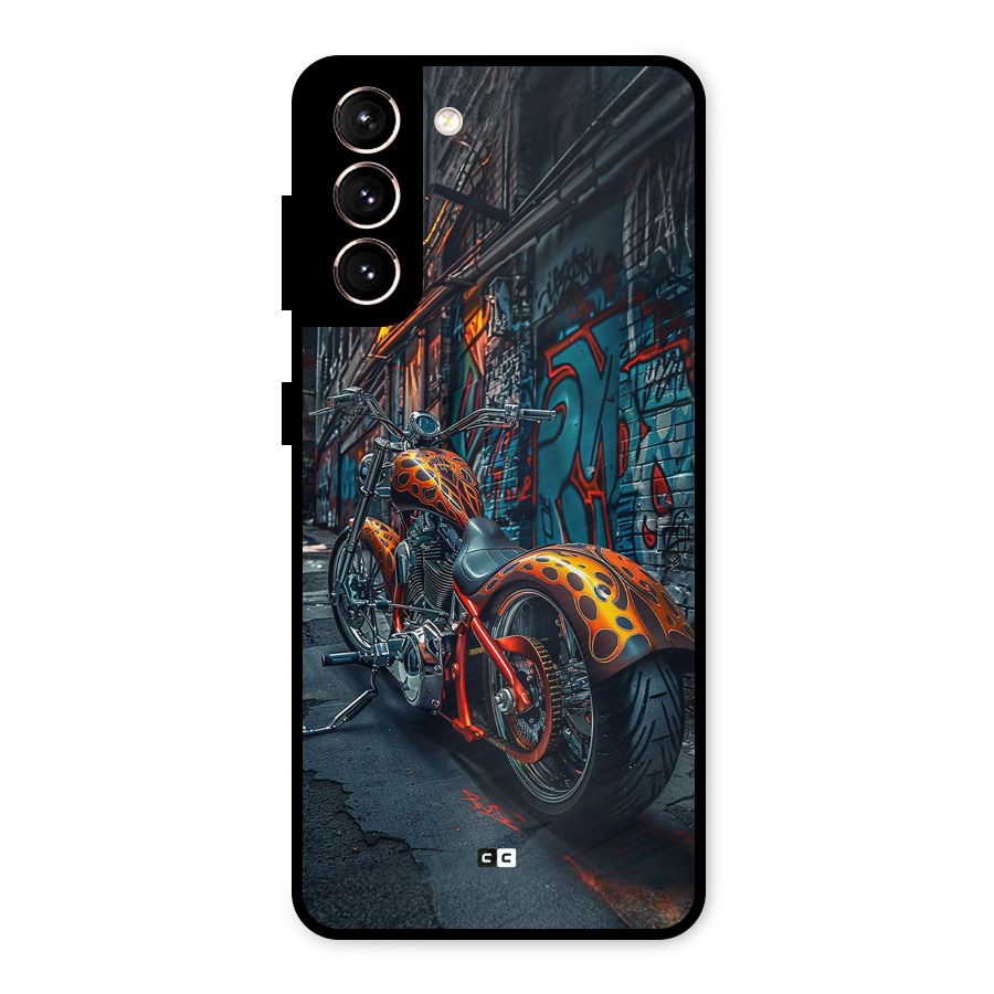 Orange Fatbike Metal Back Case for Galaxy S21 5G