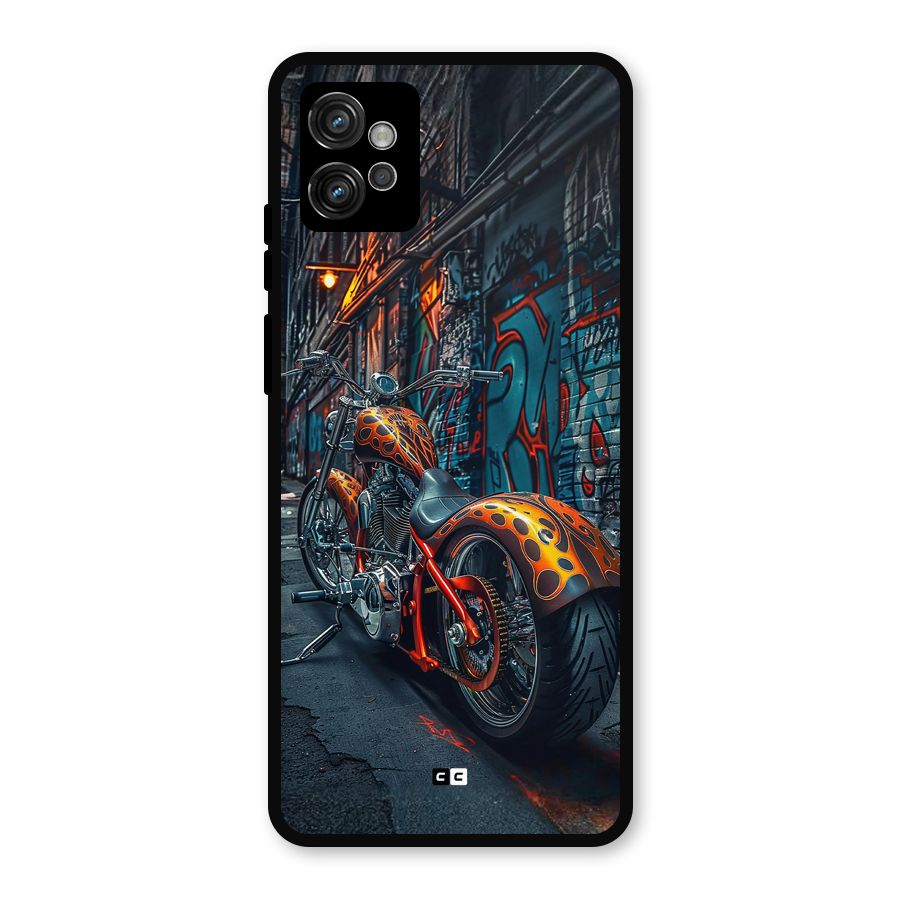 Orange Fatbike Metal Back Case for Moto G32