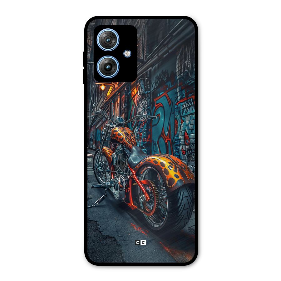 Orange Fatbike Metal Back Case for Moto G54