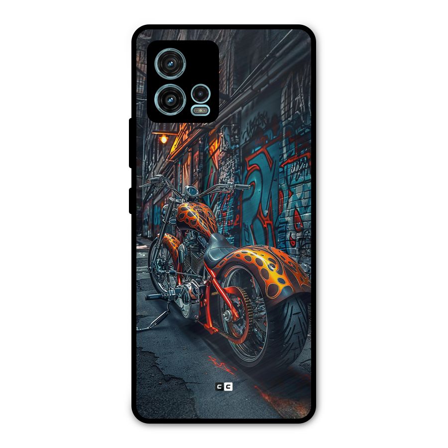 Orange Fatbike Metal Back Case for Moto G72