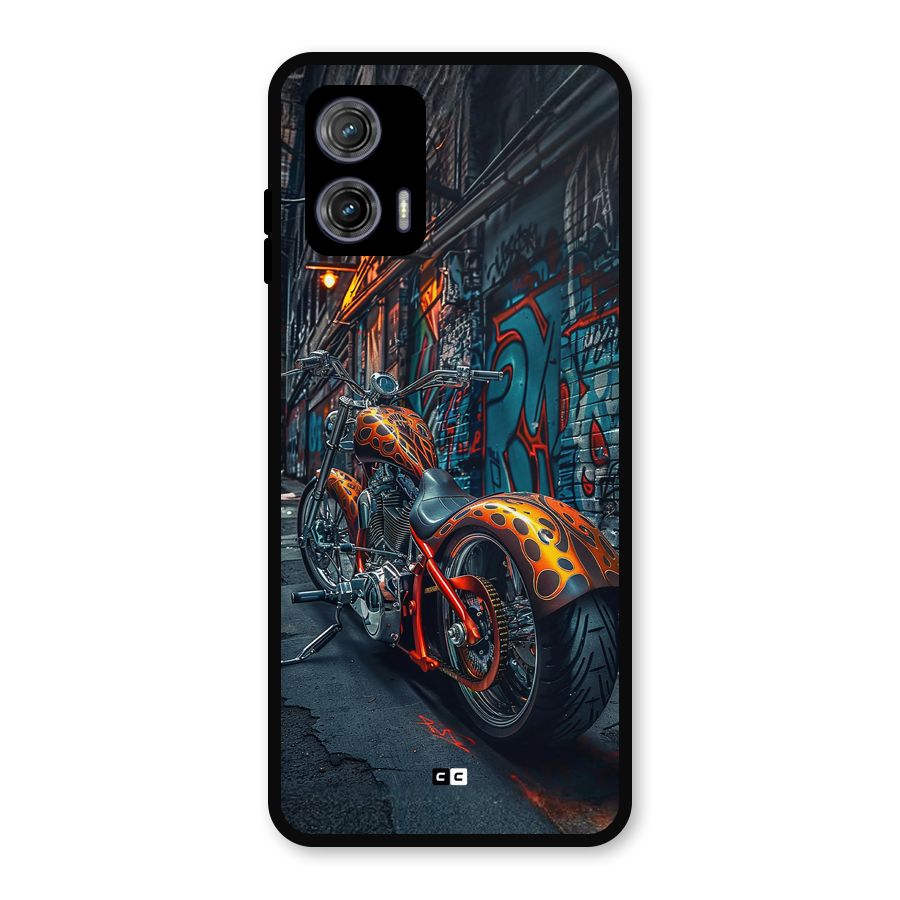 Orange Fatbike Metal Back Case for Moto G73