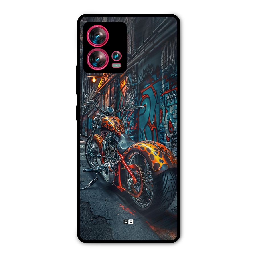 Orange Fatbike Metal Back Case for Motorola Edge 30 Fusion
