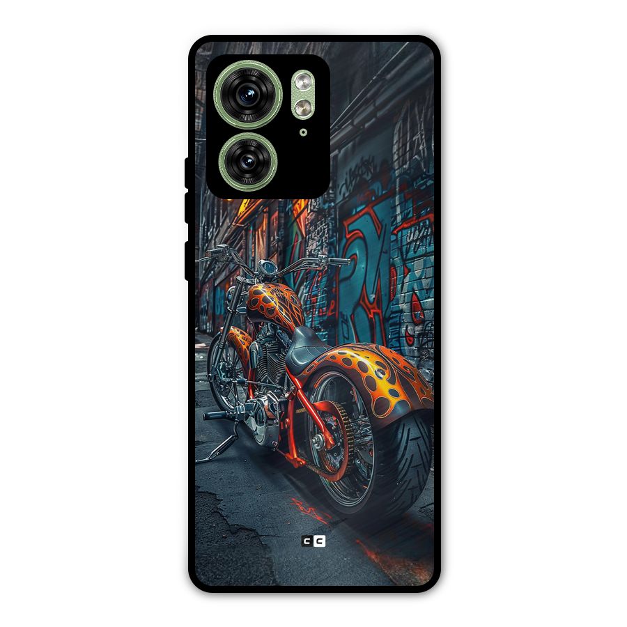 Orange Fatbike Metal Back Case for Motorola Edge 40 5G
