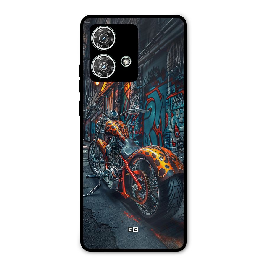 Orange Fatbike Metal Back Case for Motorola Edge 40 Neo