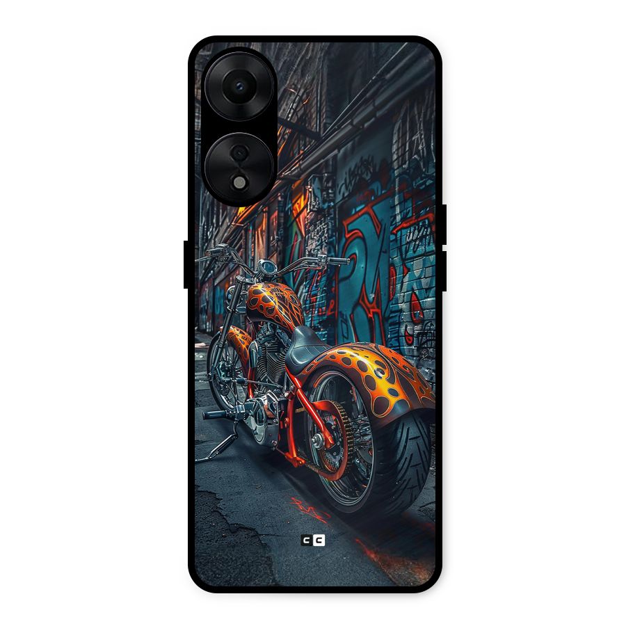 Orange Fatbike Metal Back Case for Oppo A78 5G