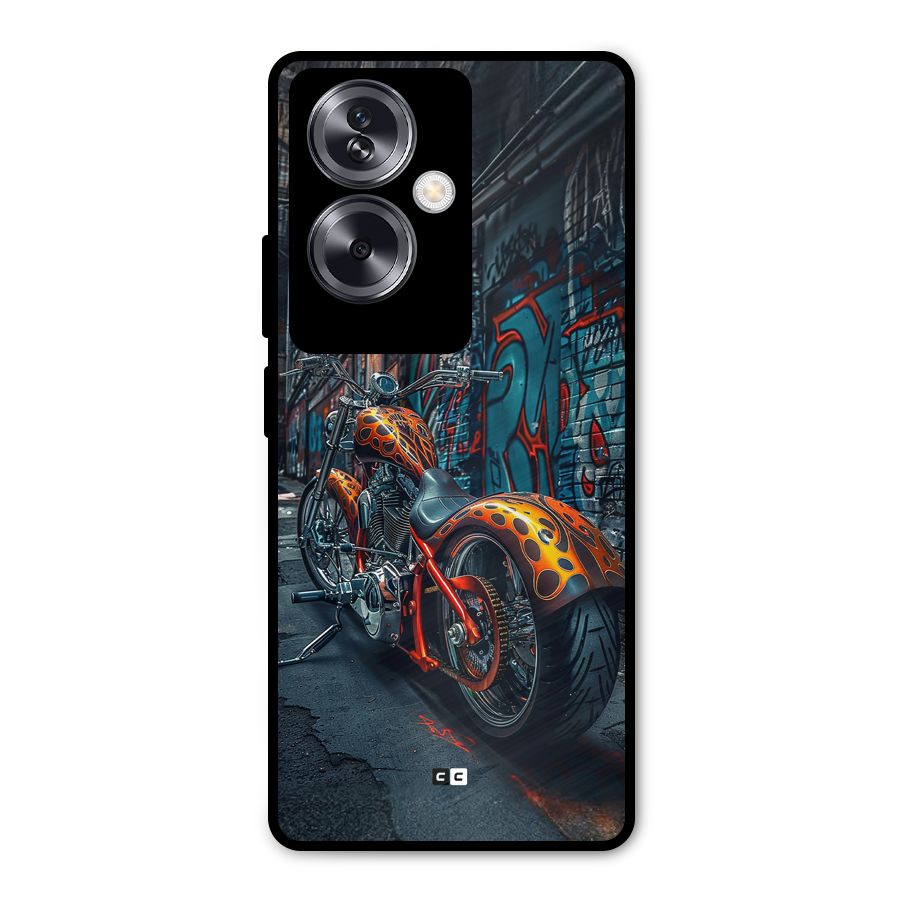 Orange Fatbike Metal Back Case for Oppo A79 5G