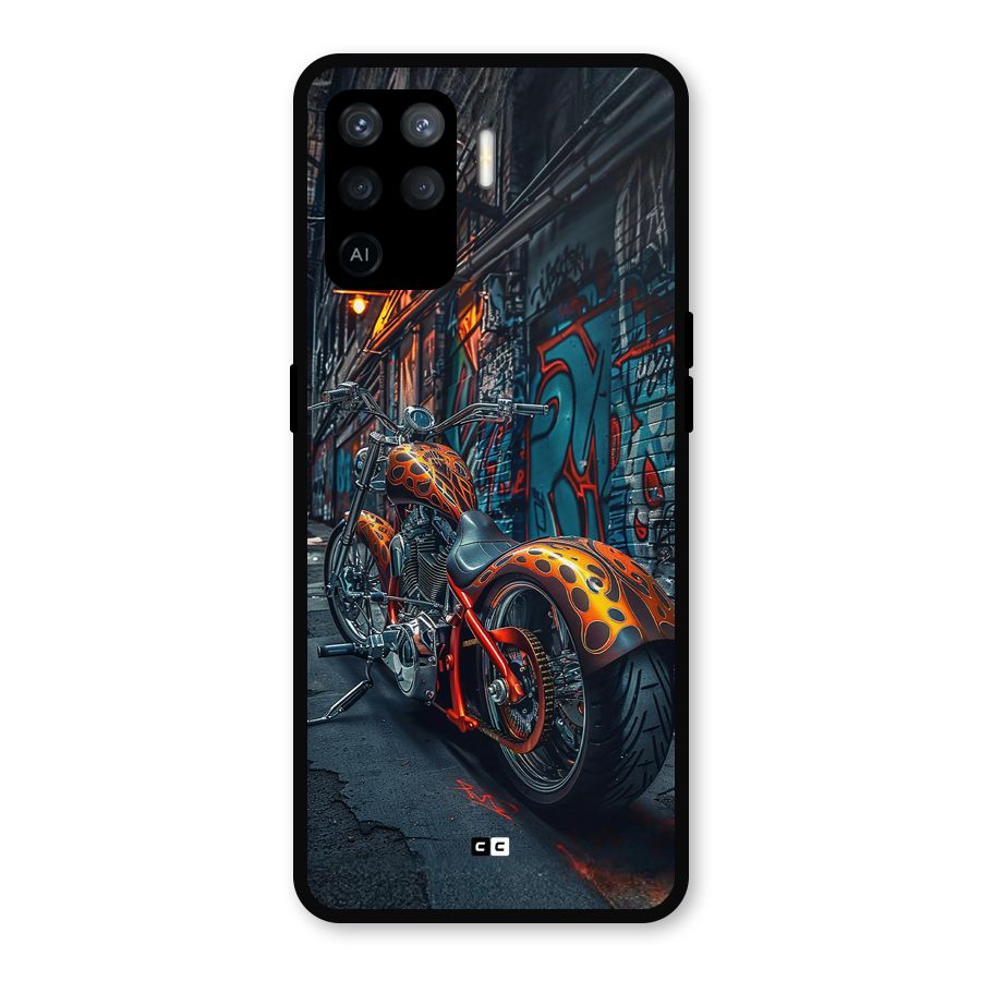 Orange Fatbike Metal Back Case for Oppo F19 Pro