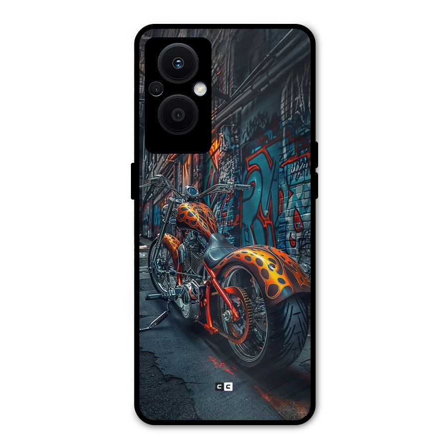 Orange Fatbike Metal Back Case for Oppo F21 Pro 5G