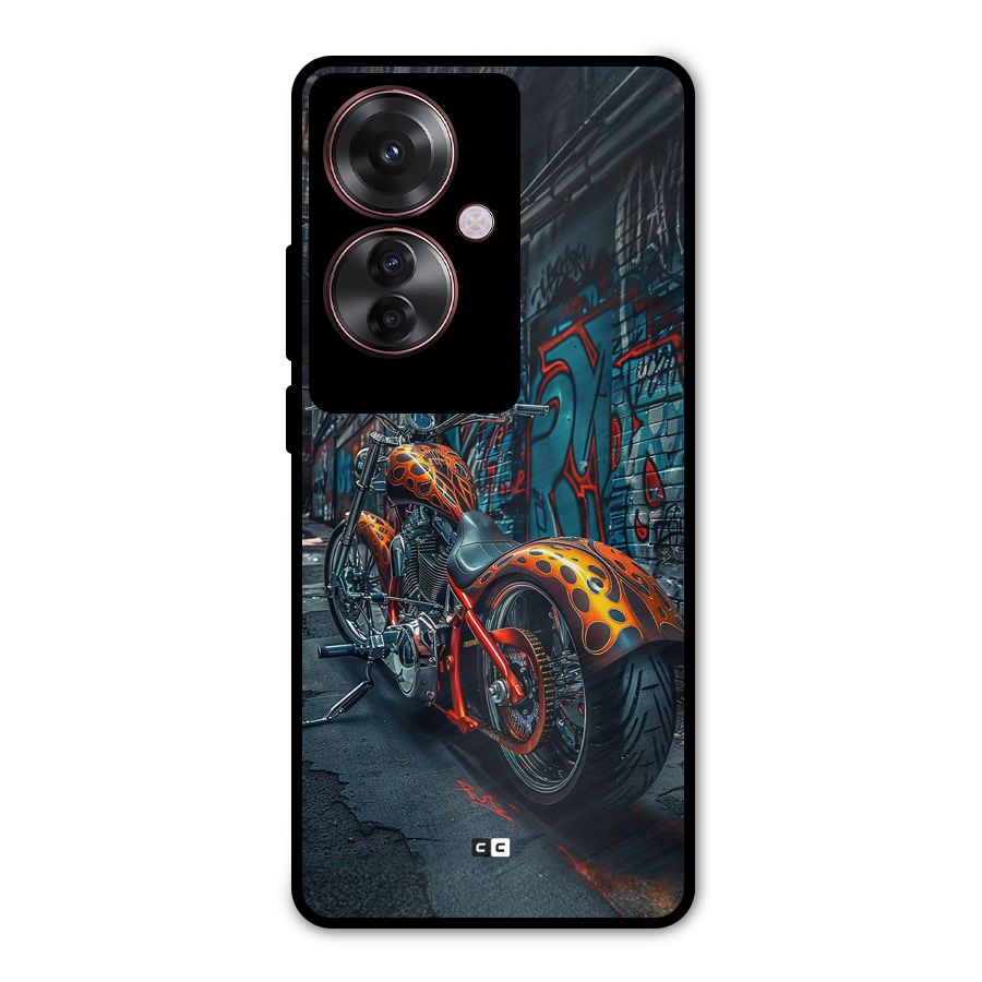 Orange Fatbike Metal Back Case for Oppo F25 Pro