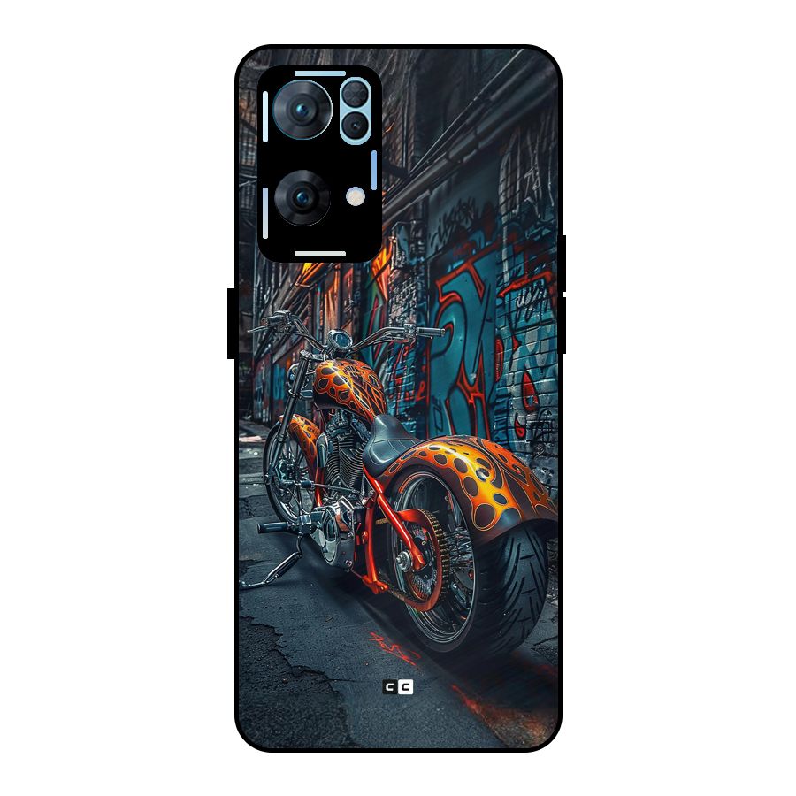 Orange Fatbike Metal Back Case for Oppo Reno7 Pro 5G