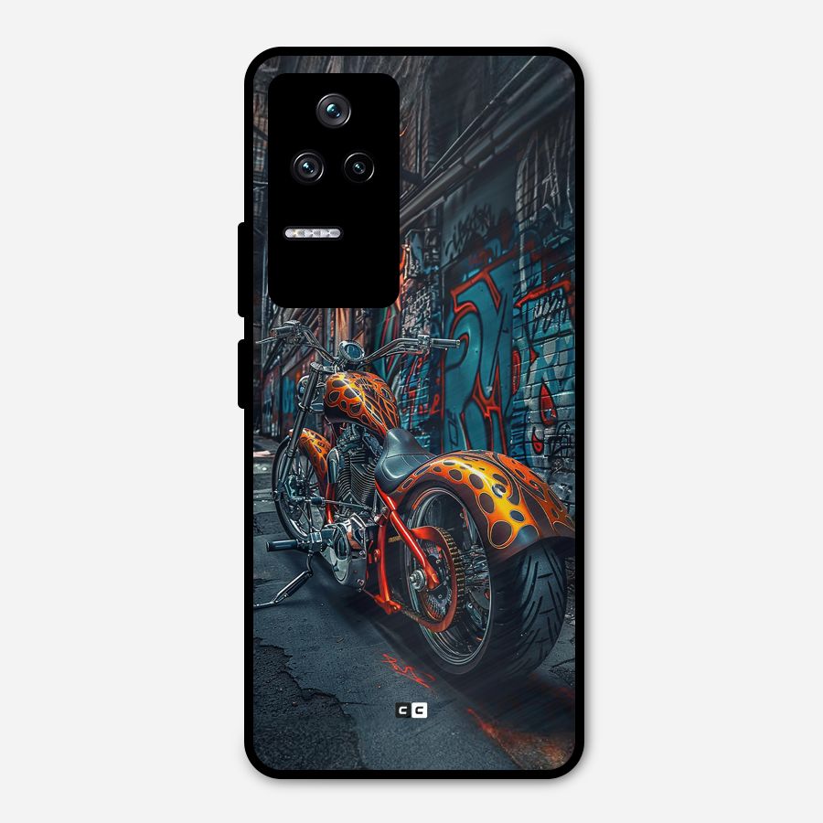 Orange Fatbike Metal Back Case for Poco F4 5G