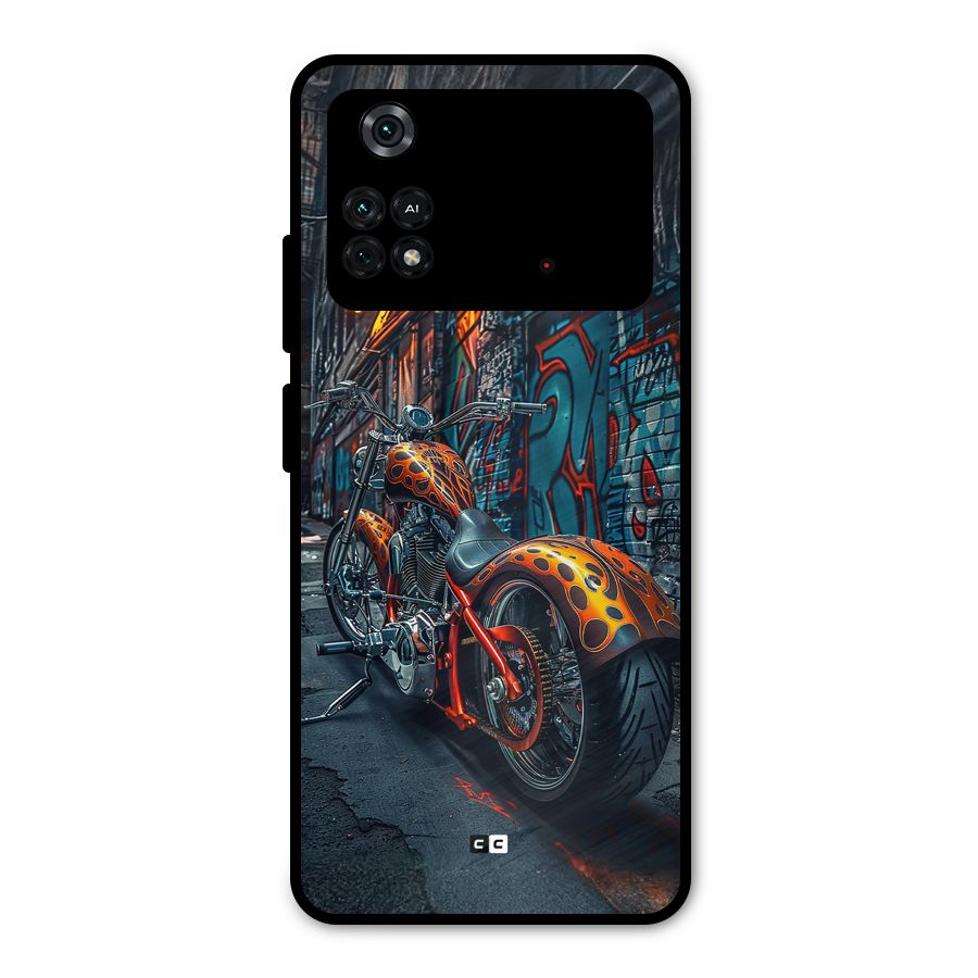 Orange Fatbike Metal Back Case for Poco M4 Pro 4G