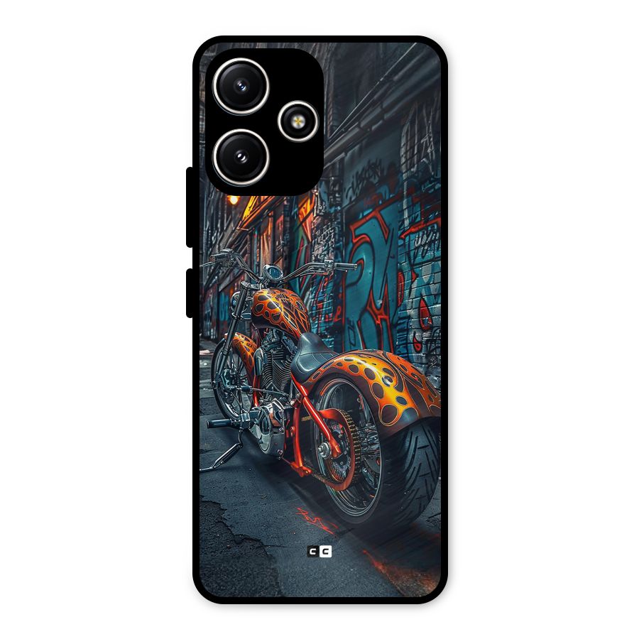 Orange Fatbike Metal Back Case for Poco M6 Pro