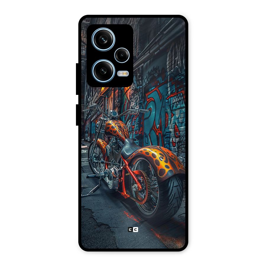 Orange Fatbike Metal Back Case for Redmi Note 12 Pro