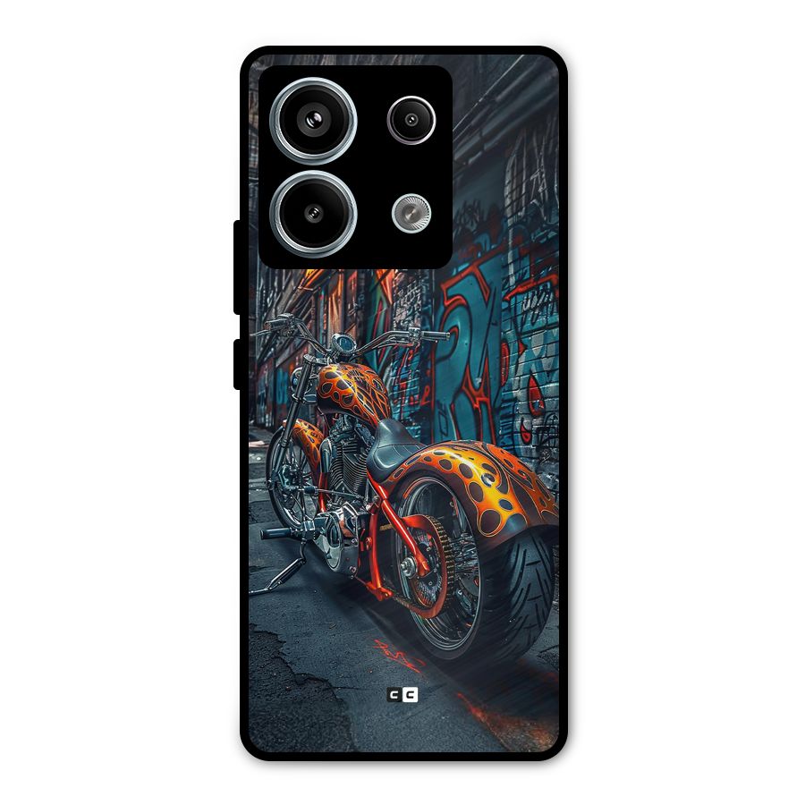 Orange Fatbike Metal Back Case for Redmi Note 13 Pro 5G