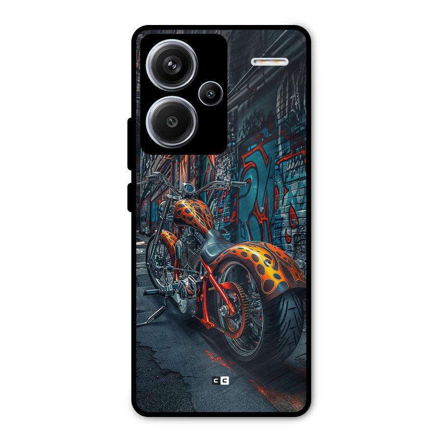 Orange Fatbike Metal Back Case for Redmi Note 13 Pro Plus