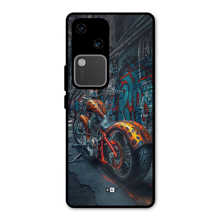 Orange Fatbike Metal Back Case for Vivo V30 Pro