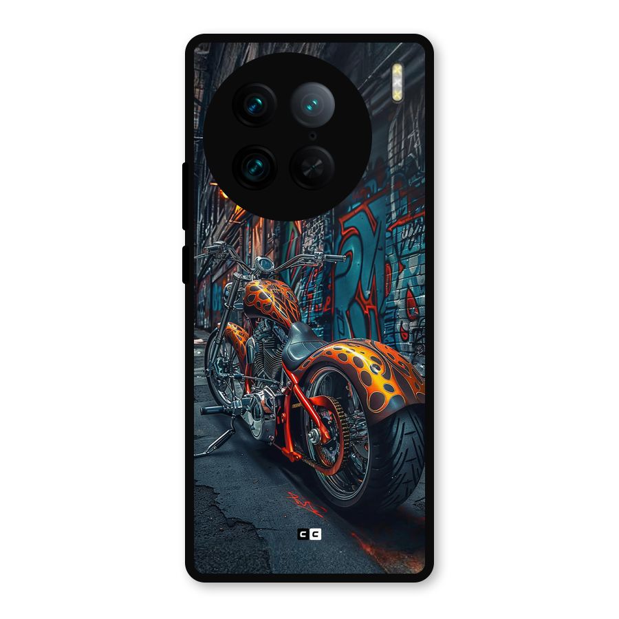 Orange Fatbike Metal Back Case for Vivo X90 Pro