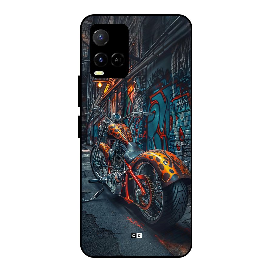 Orange Fatbike Metal Back Case for Vivo Y33s