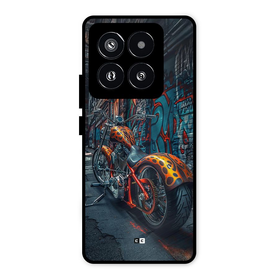 Orange Fatbike Metal Back Case for Xiaomi 14 Pro