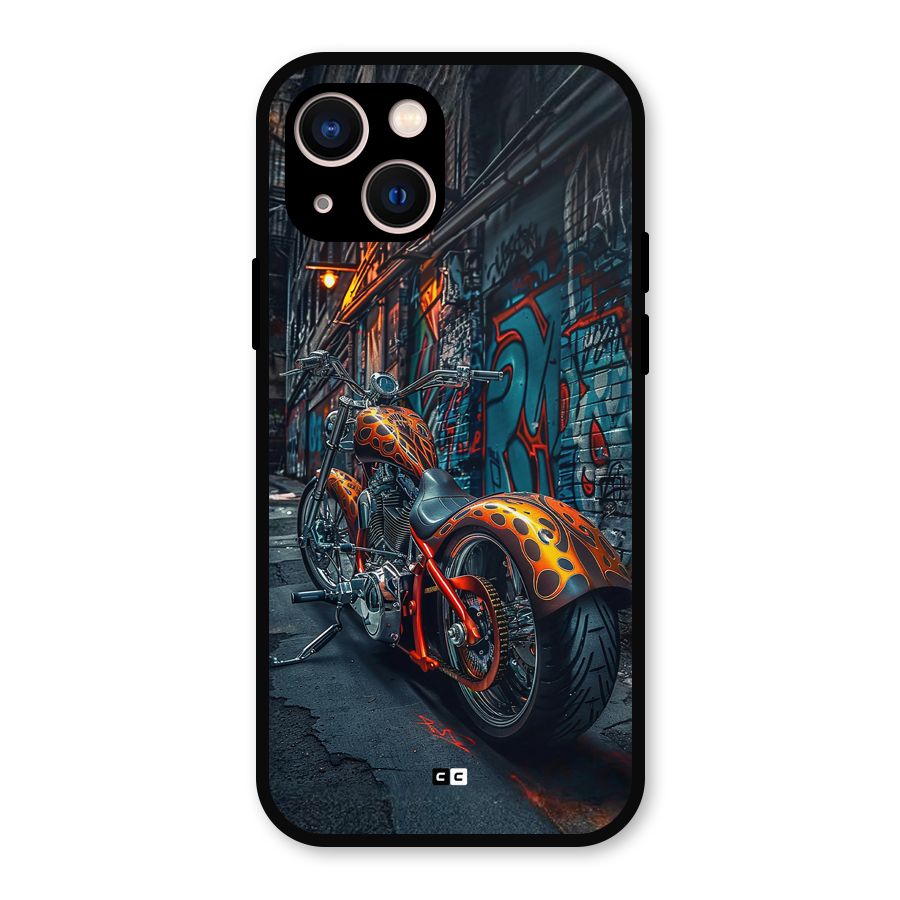 Orange Fatbike Metal Back Case for iPhone 13
