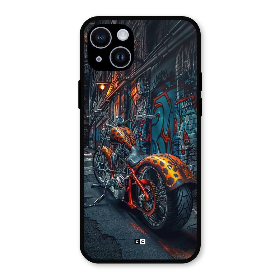 Orange Fatbike Metal Back Case for iPhone 14
