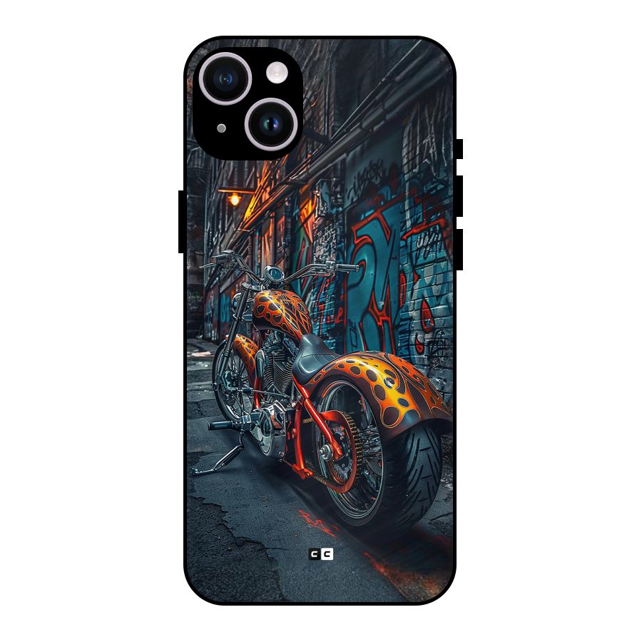 Orange Fatbike Metal Back Case for iPhone 14 Plus