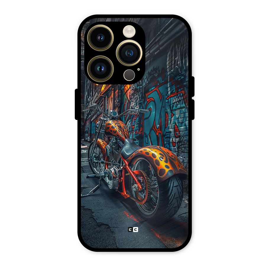 Orange Fatbike Metal Back Case for iPhone 14 Pro