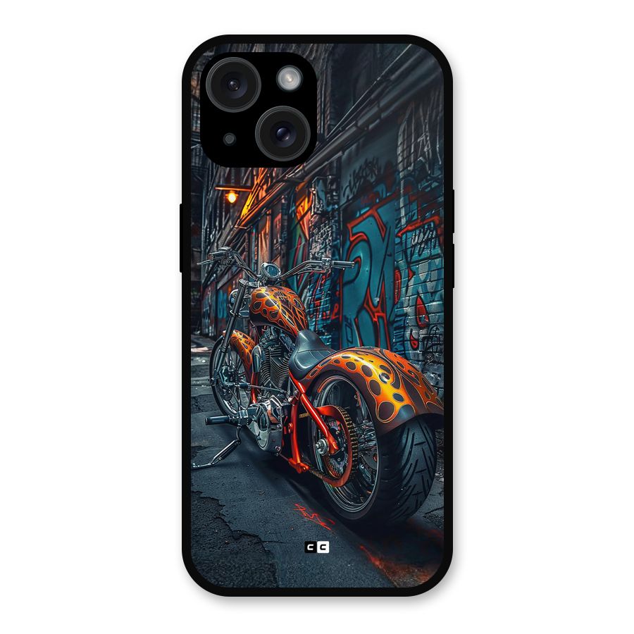 Orange Fatbike Metal Back Case for iPhone 15