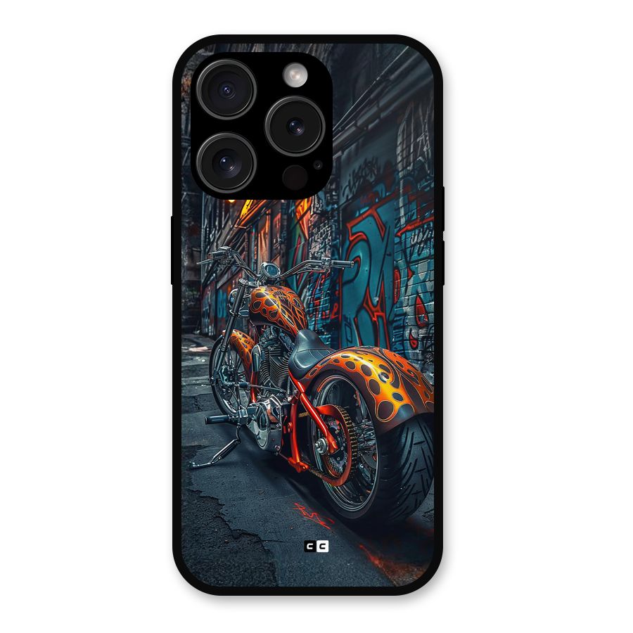 Orange Fatbike Metal Back Case for iPhone 15 Pro