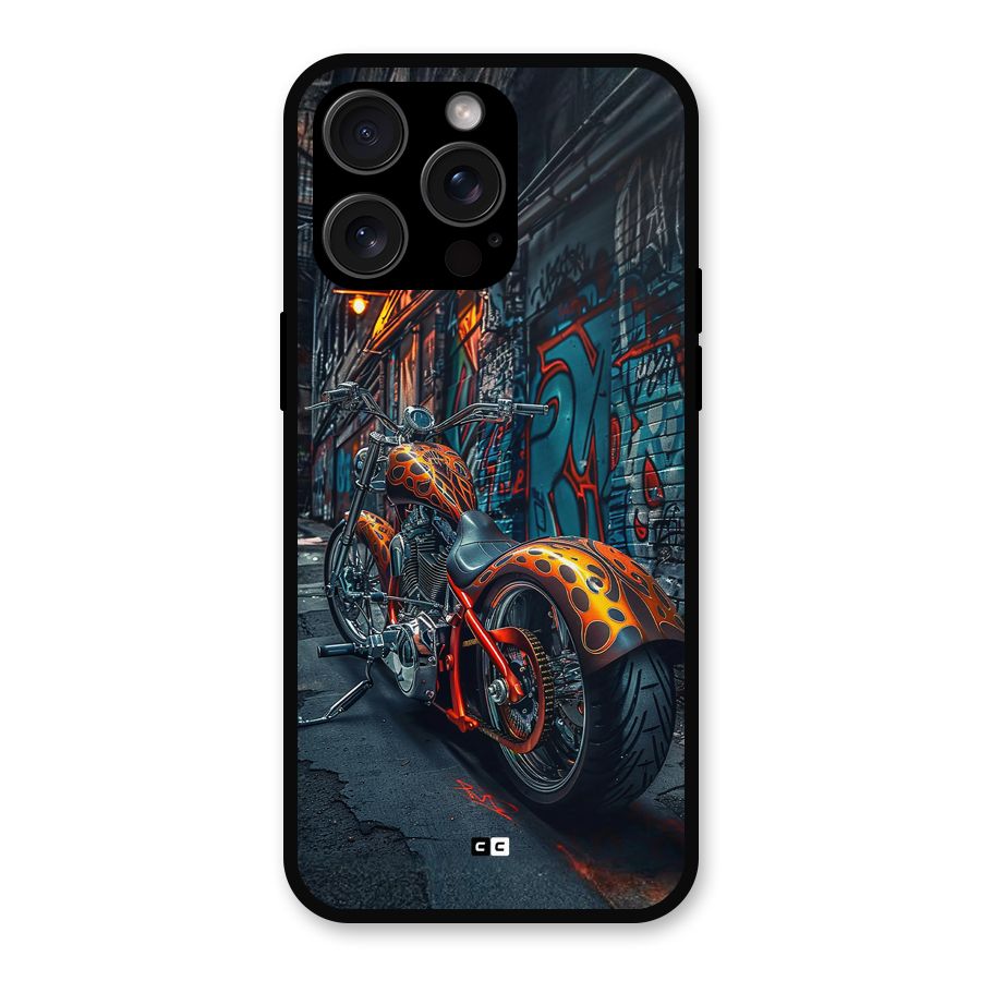Orange Fatbike Metal Back Case for iPhone 15 Pro Max