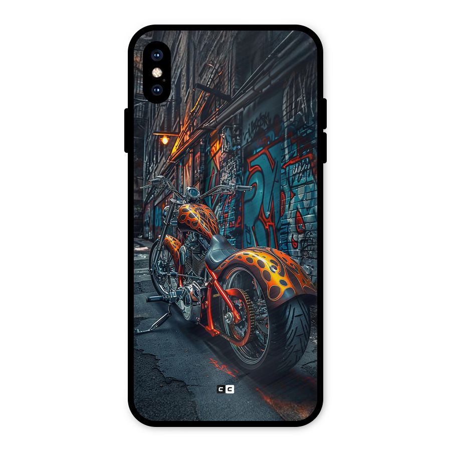 Orange Fatbike Metal Back Case for iPhone XS Max