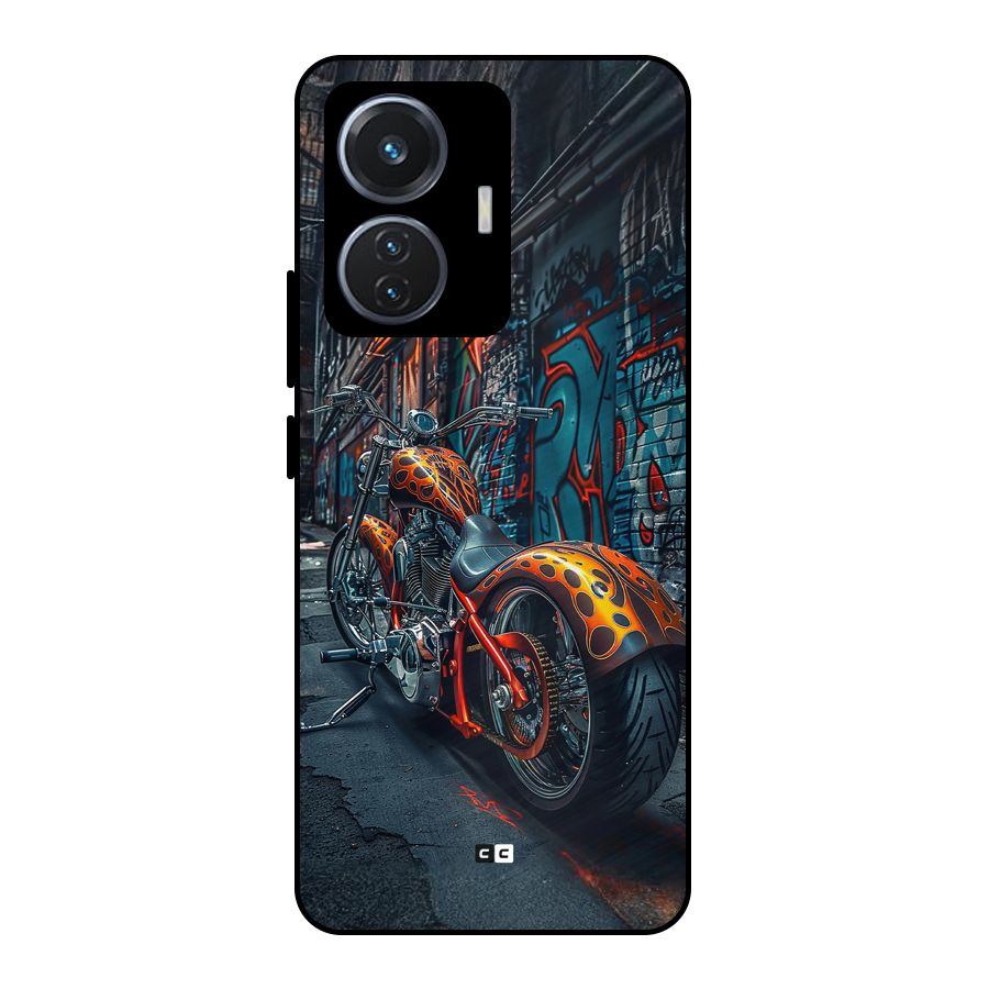 Orange Fatbike Metal Back Case for iQOO Z6 44W