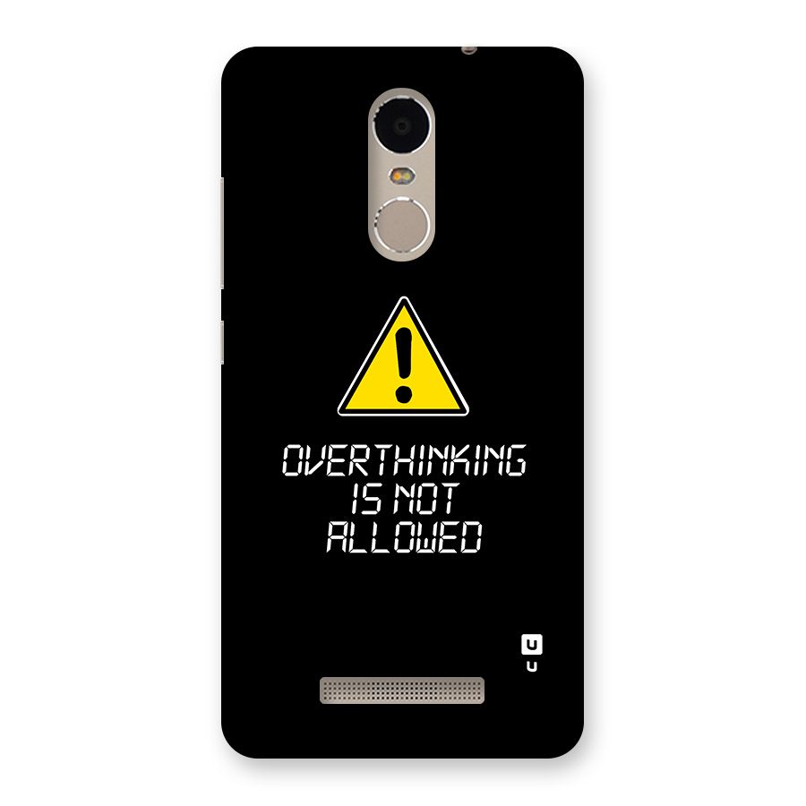 Over Thinking Back Case for Redmi Note 3