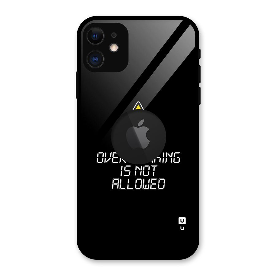 Over Thinking Glass Back Case for iPhone 11 Logo Cut