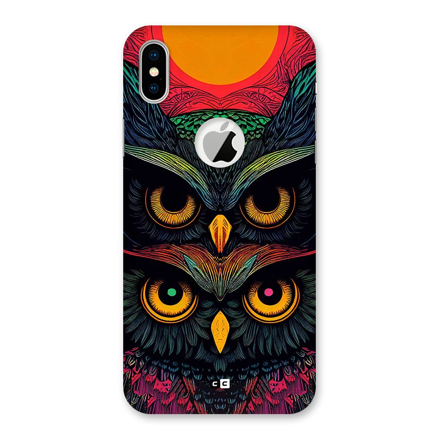 Owl Soul Art Illustration Back Case for iPhone X Logo Cut