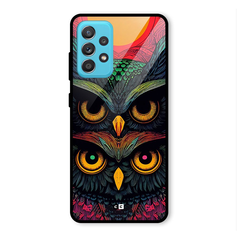 Owl Soul Art Illustration Glass Back Case for Galaxy A52