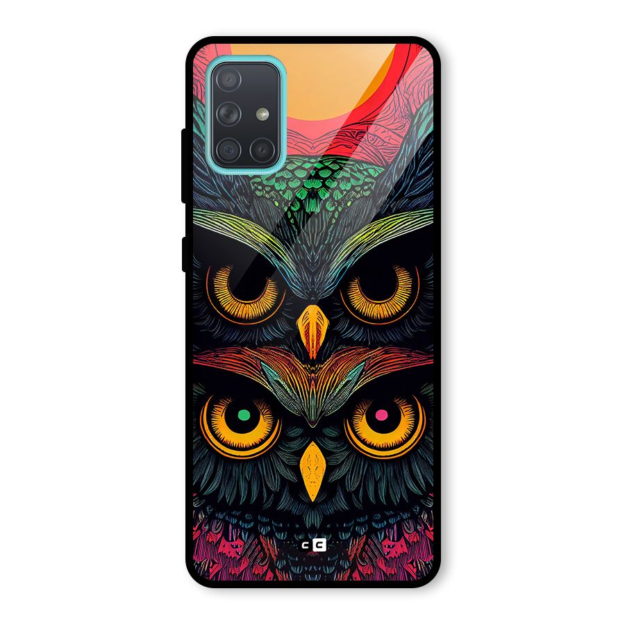 Owl Soul Art Illustration Glass Back Case for Galaxy A71