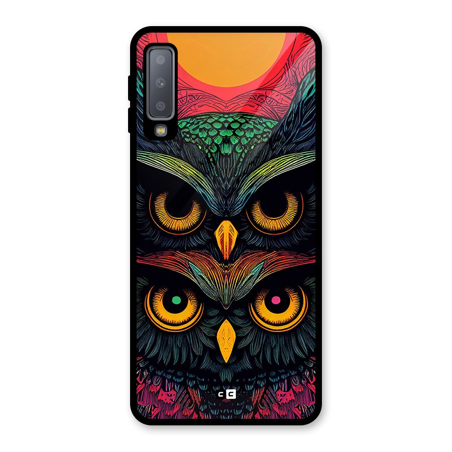 Owl Soul Art Illustration Glass Back Case for Galaxy A7 (2018)