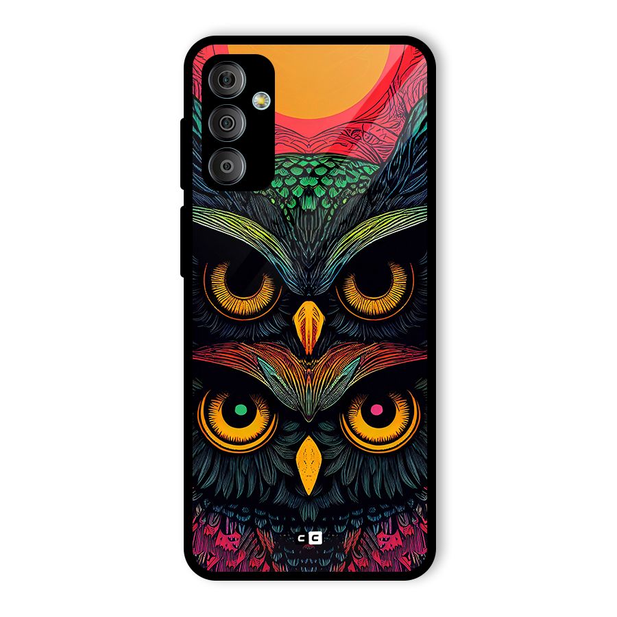 Owl Soul Art Illustration Glass Back Case for Galaxy F23