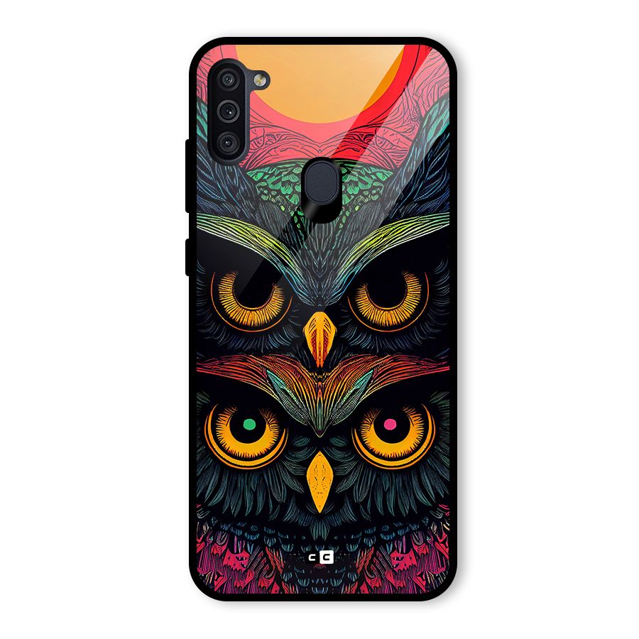 Owl Soul Art Illustration Glass Back Case for Galaxy M11