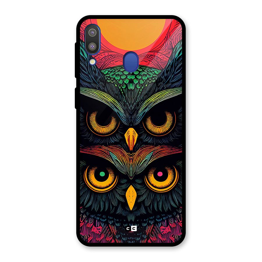 Owl Soul Art Illustration Glass Back Case for Galaxy M20