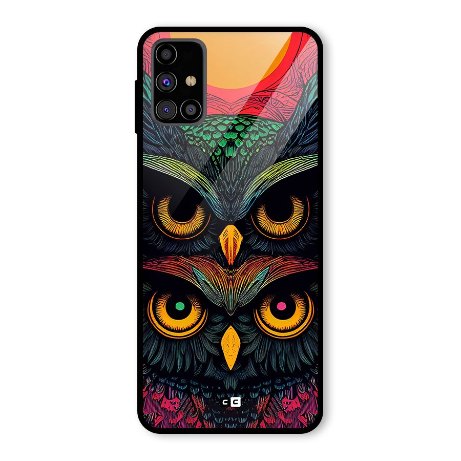 Owl Soul Art Illustration Glass Back Case for Galaxy M31s