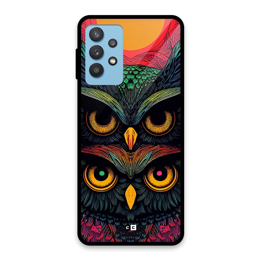 Owl Soul Art Illustration Glass Back Case for Galaxy M32 5G